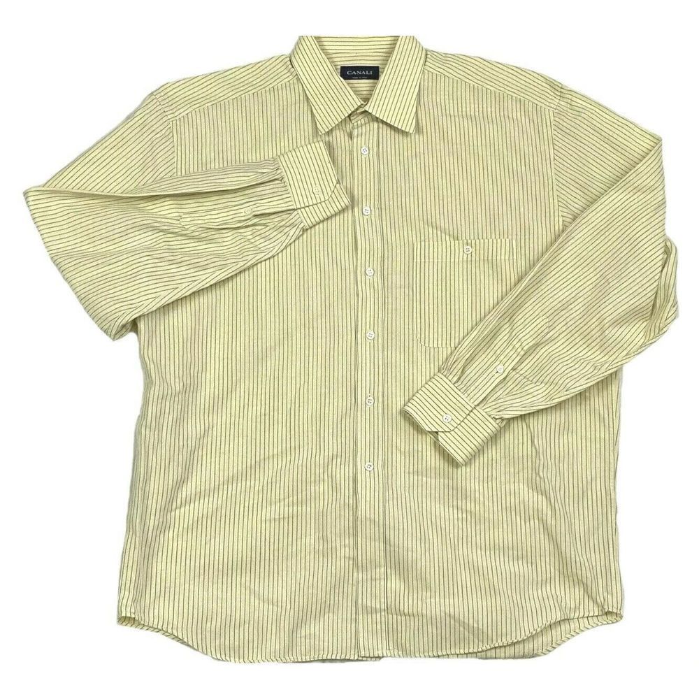Canali Long‎ Sleeve Button Front Striped Shirt